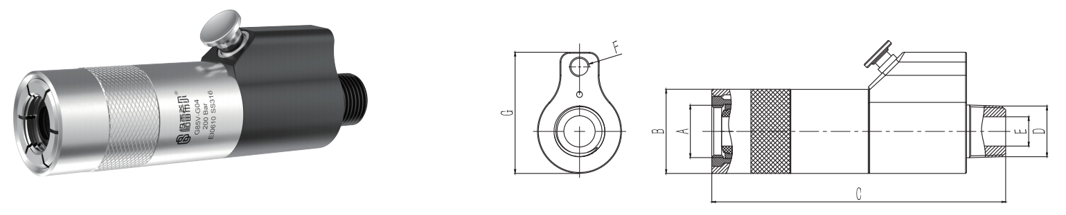 格雷希爾G85V系列熱水器專用外螺紋密封測試接頭的規格型號表