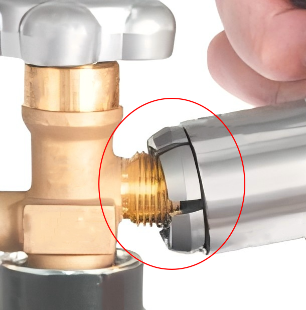 氣罐轉換接頭的錯誤連接